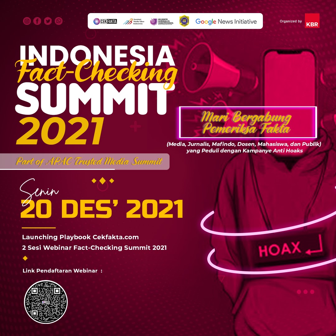 Hari Ini, Ikuti Webinar Indonesia Fact-Checking Summit 2021